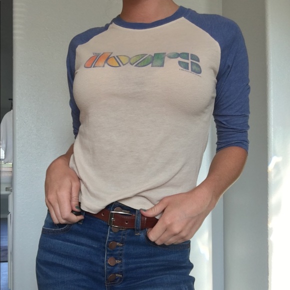 Junk Food Clothing Tops - The Doors Raglan Baseball Tee